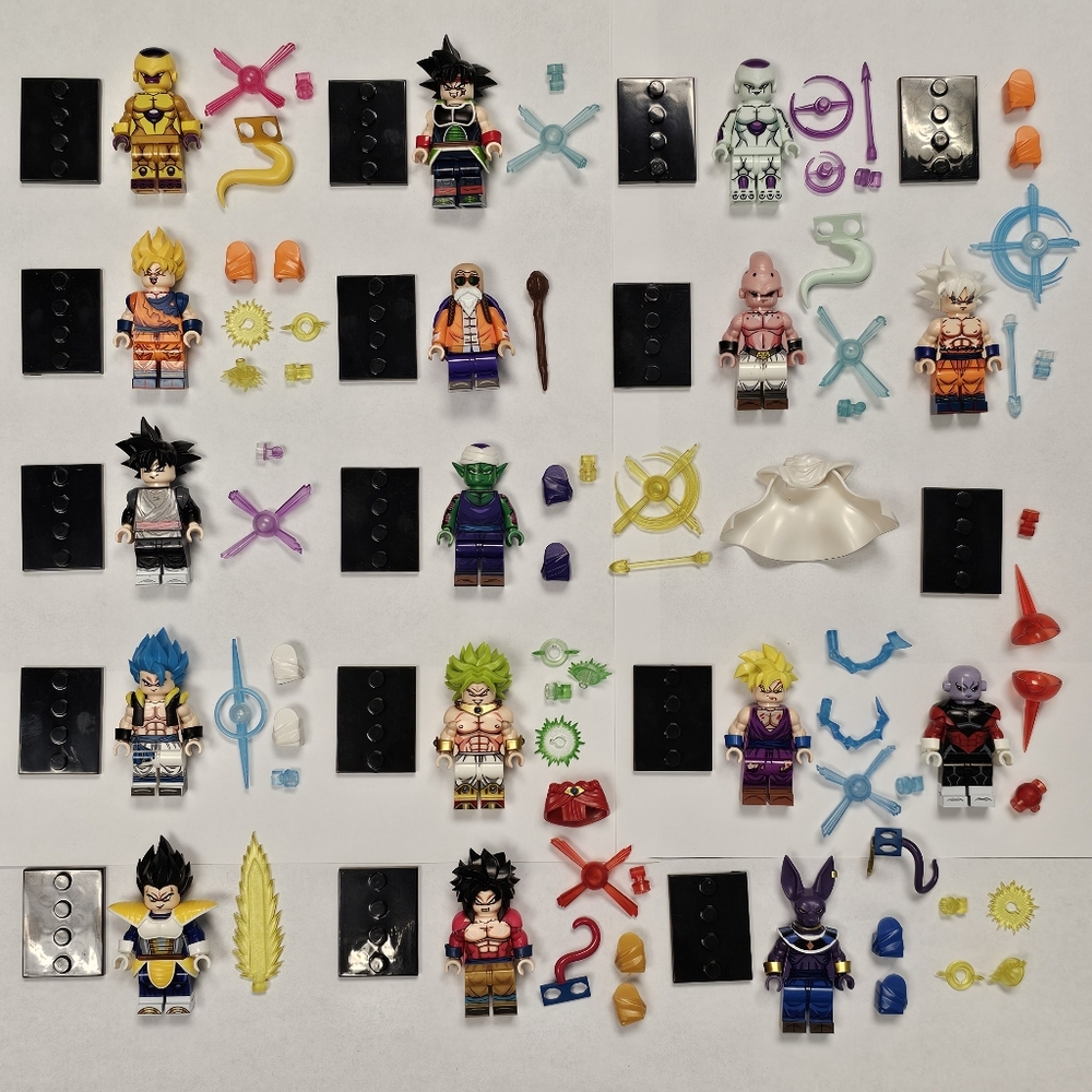 Lot of 16 Lego Compatible Dragonball Z Minifigures Goku Vegeta